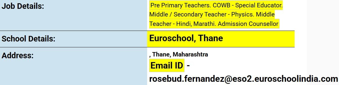 School Jobs at   EuroSchool, Thane, Maharashtra ,  Thane